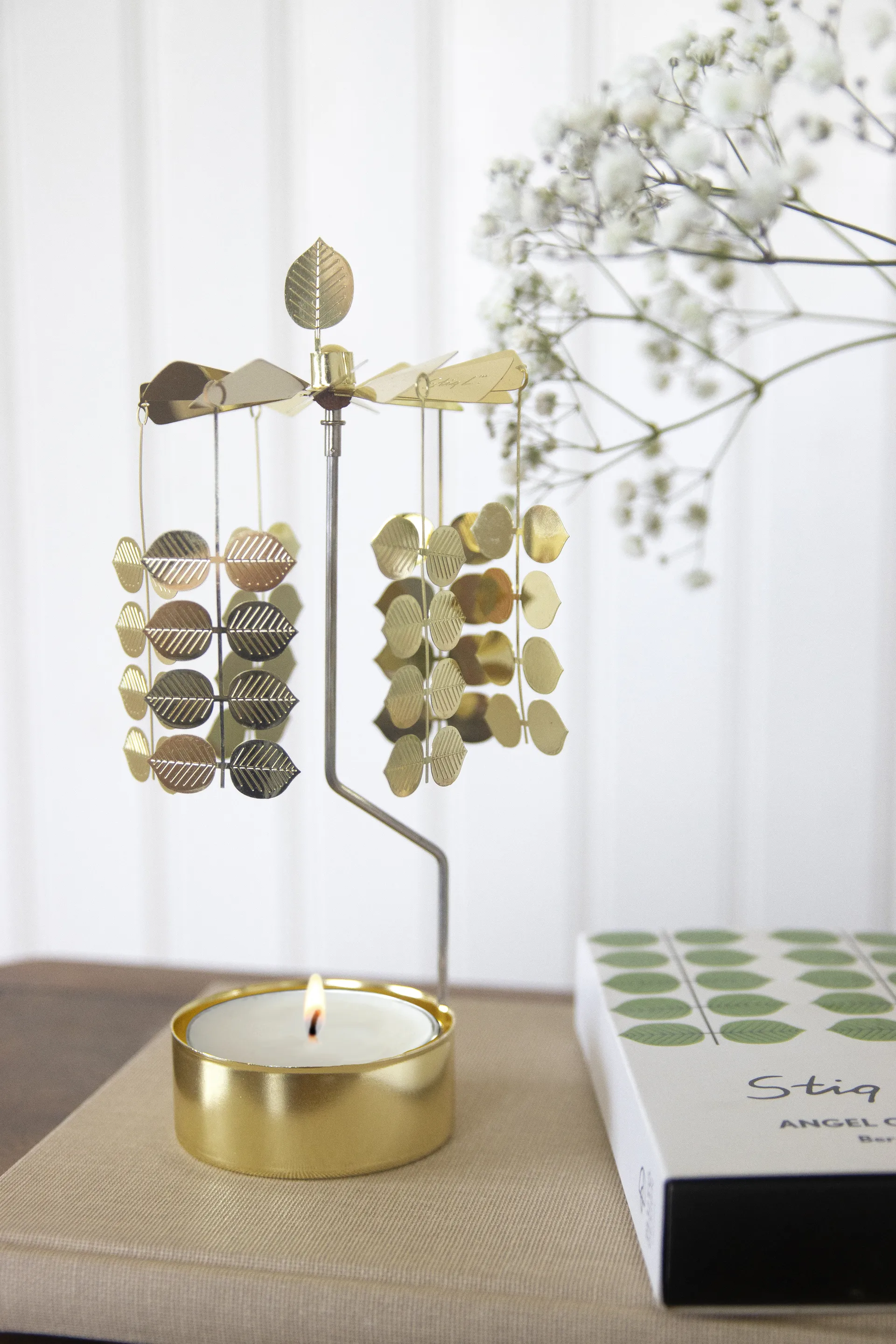 Stig L Berså rotary candle holder medium, Gold Pluto Design
