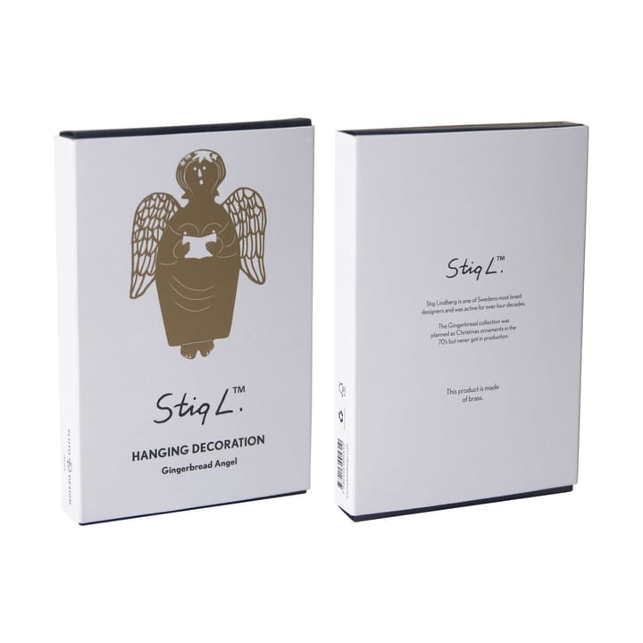 Stig L Gingerbread Angel Christmas tree decoration, Gold Pluto Design