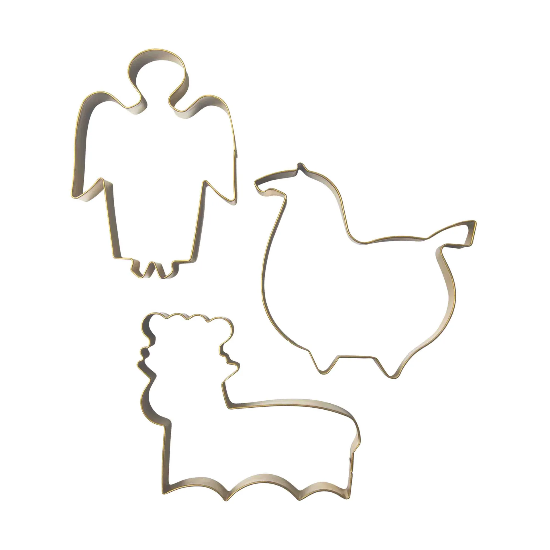 Stig L gingerbread mould 3 pieces, Gold Pluto Design