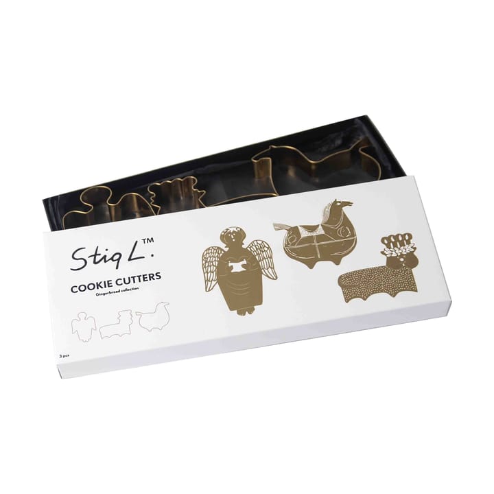 Stig L gingerbread mould 3 pieces - Gold - Pluto Design