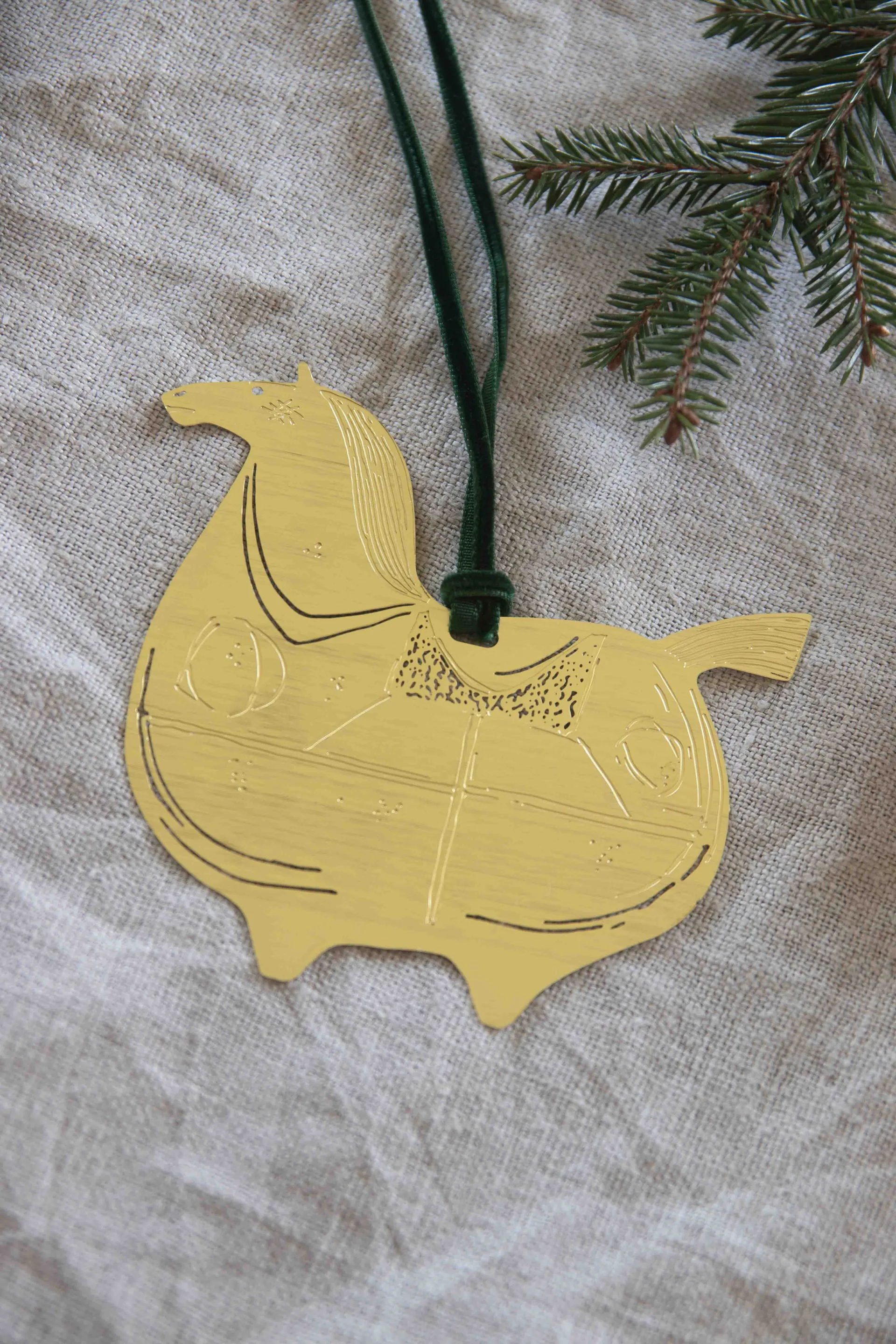 Stig L Knight's steed decorative hanging, Brass Pluto Design