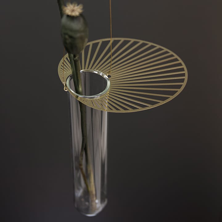 Sun hanging vase 15 cm - clear-gold - Pluto Design