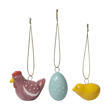 The Henhouse Easter decorations 3 pieces - Multi - Pluto Design