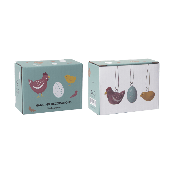 The Henhouse Easter decorations 3 pieces, Multi Pluto Design