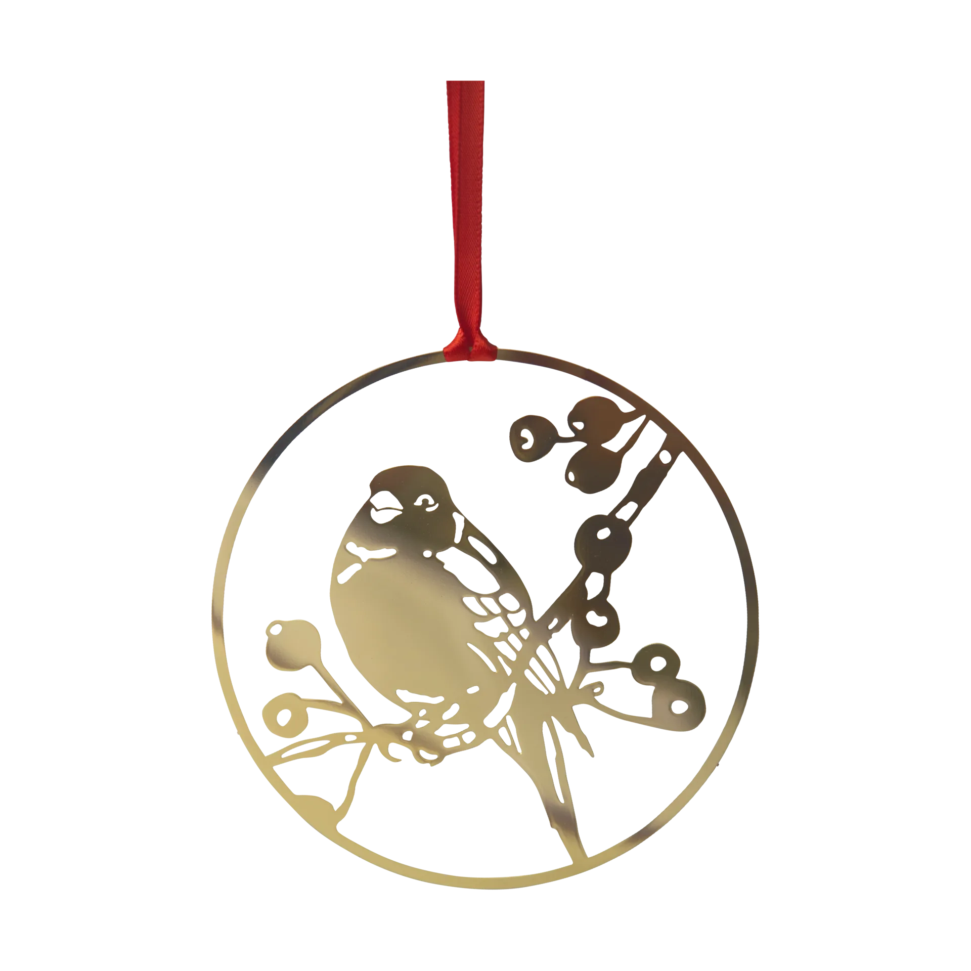 Winter Bird L Christmas ornament, Gold Pluto Design