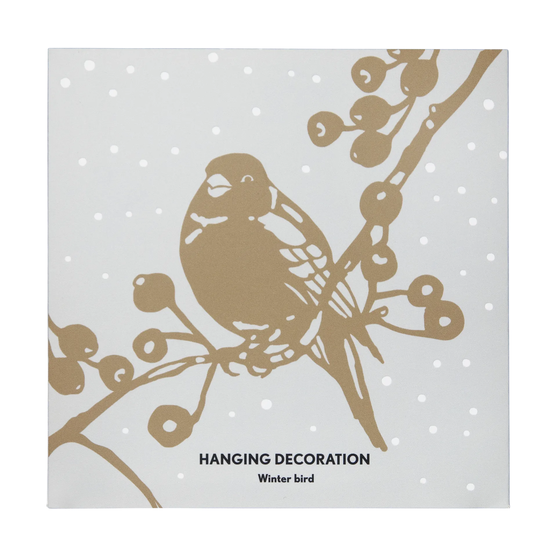 Winter Bird L Christmas ornament, Gold Pluto Design