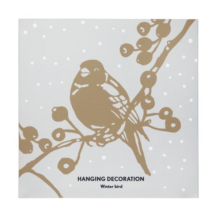 Winter Bird L Christmas ornament, Gold Pluto Design