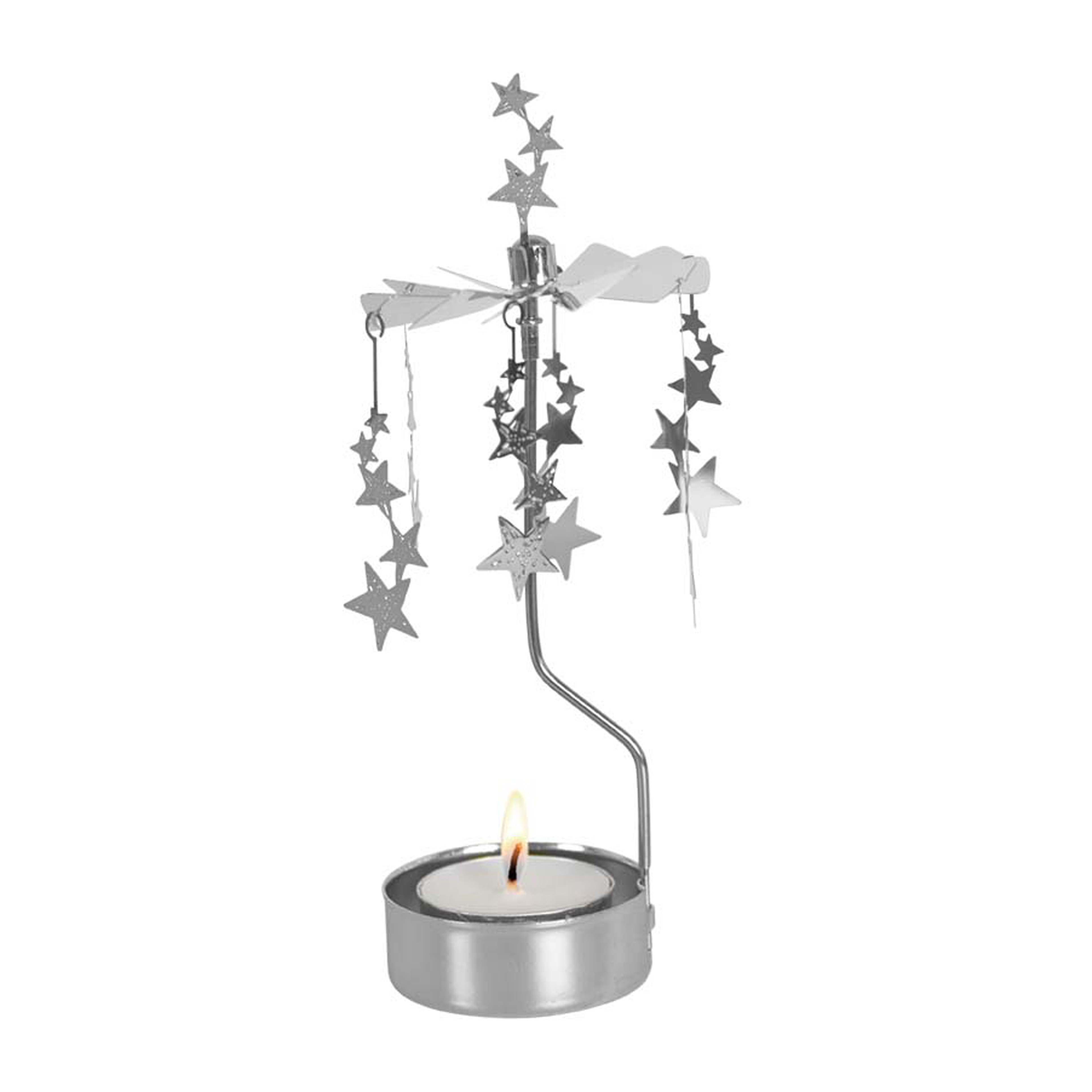 Nickel Christmas Xmas Chimes Candle Rotary Carousel Chiming Spinner Swedish Design 