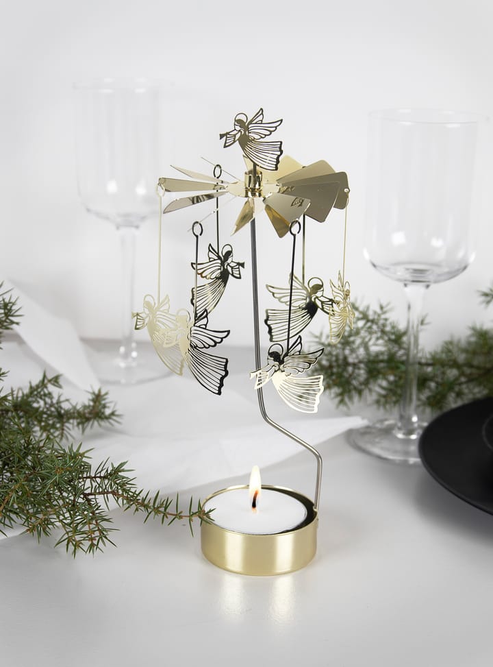 Rotary candle holder Änglaspel XL gold - Angels - Pluto Produkter