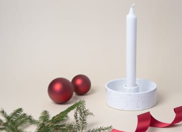 Sun candle sticks ceramic - White-dots - Pluto Produkter