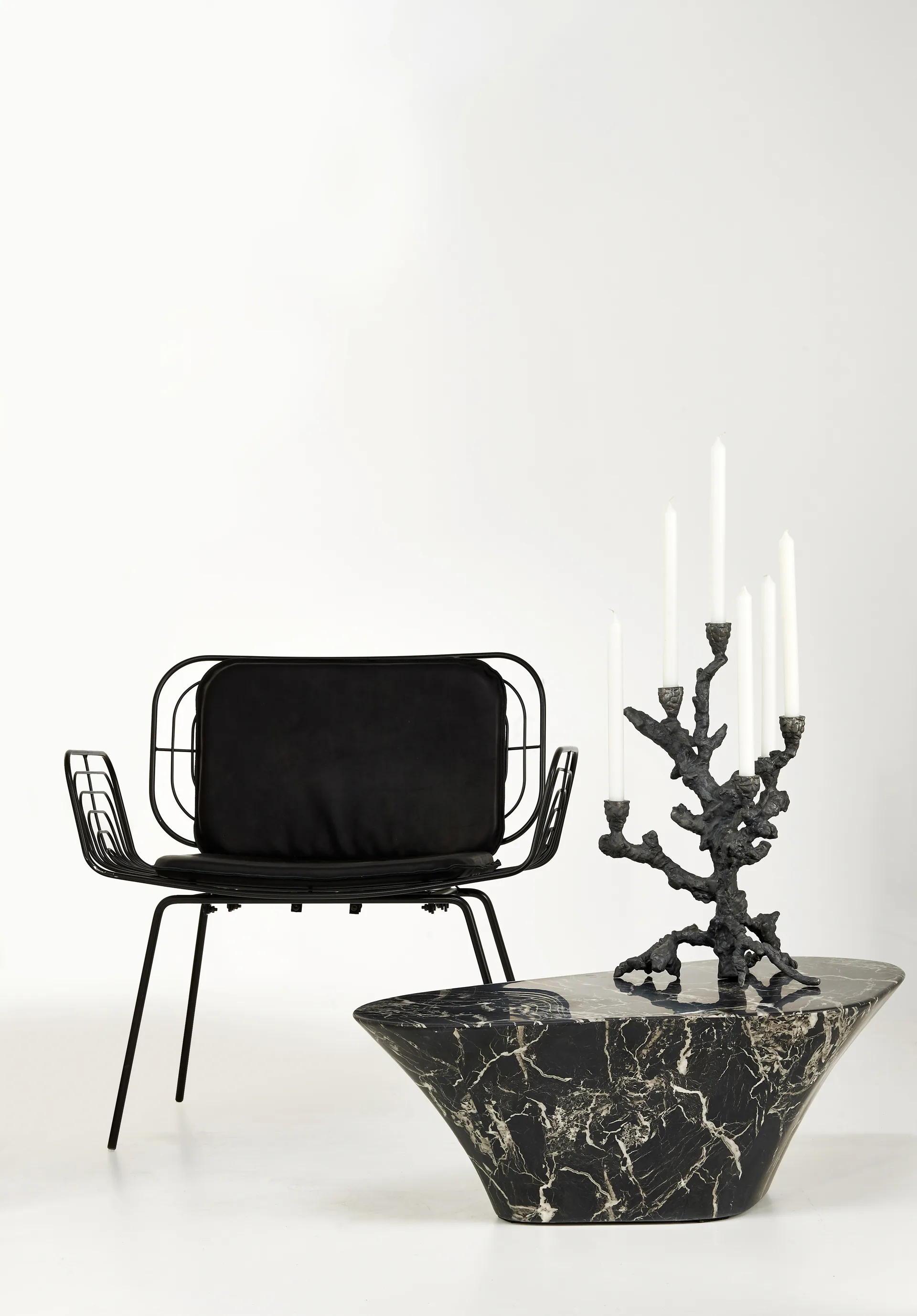 Apple tree candlestick L 53 cm, Dark grey POLSPOTTEN