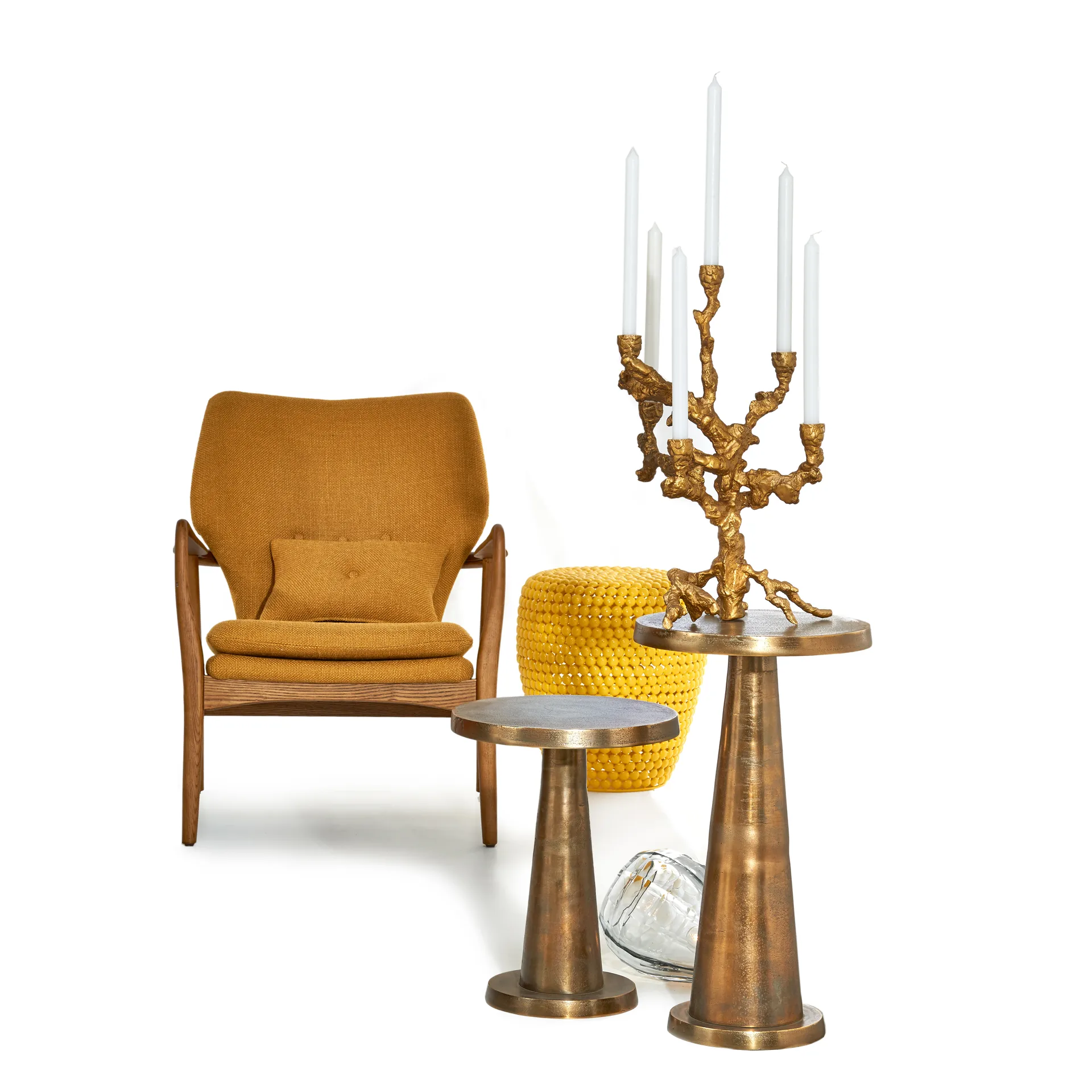 Apple tree candlestick L 53 cm, Gold POLSPOTTEN