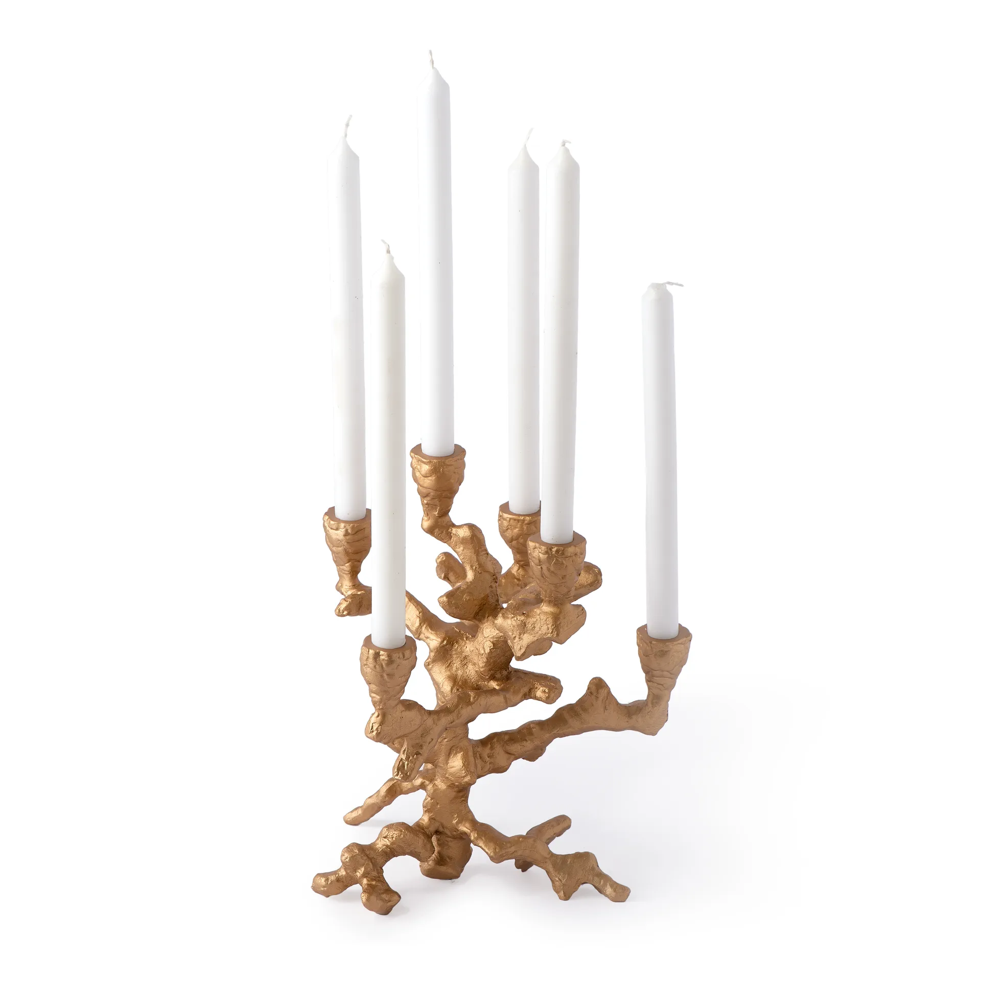 Apple tree candlestick S 32.5 cm, Gold POLSPOTTEN