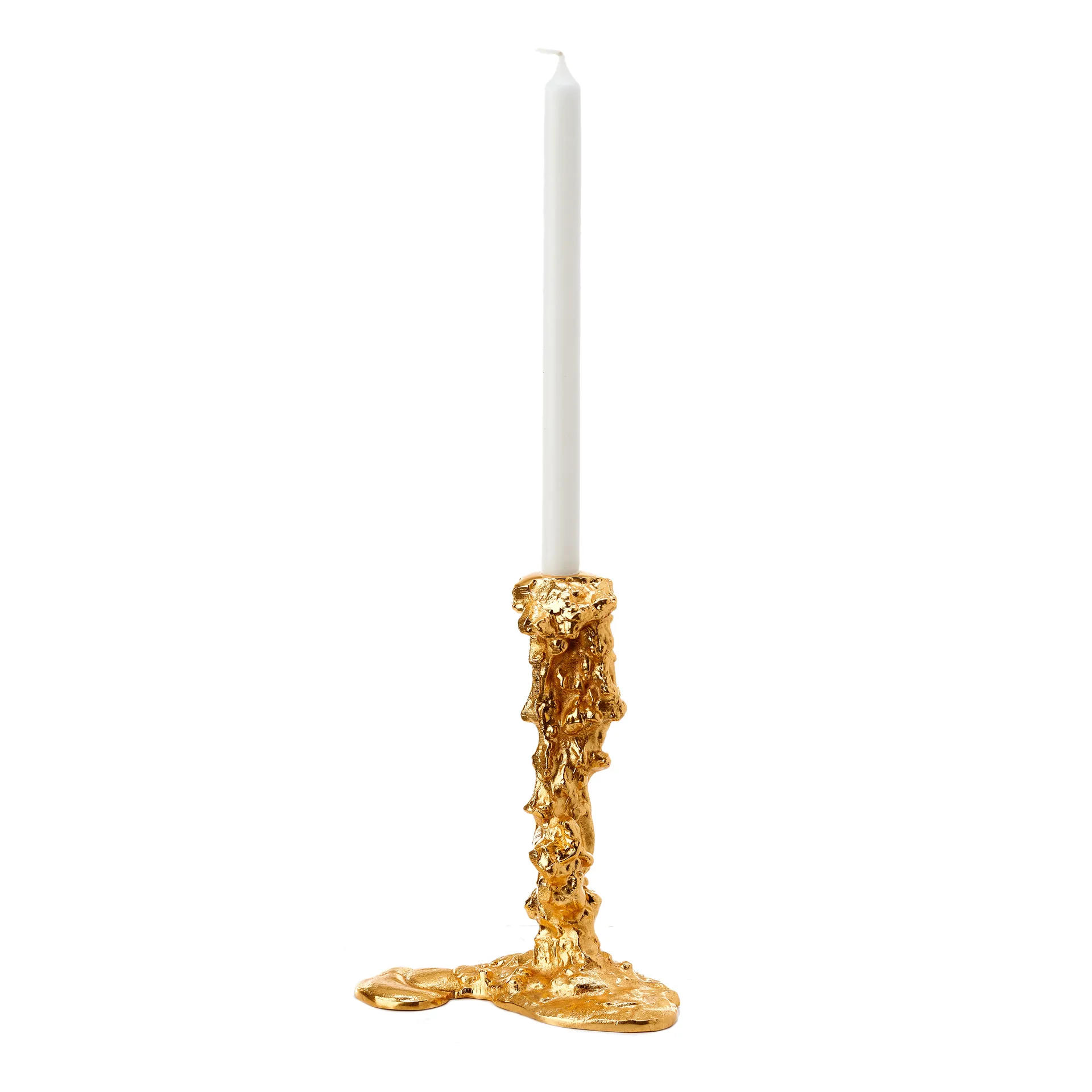 Drip candlestick L 25 cm, Gold POLSPOTTEN