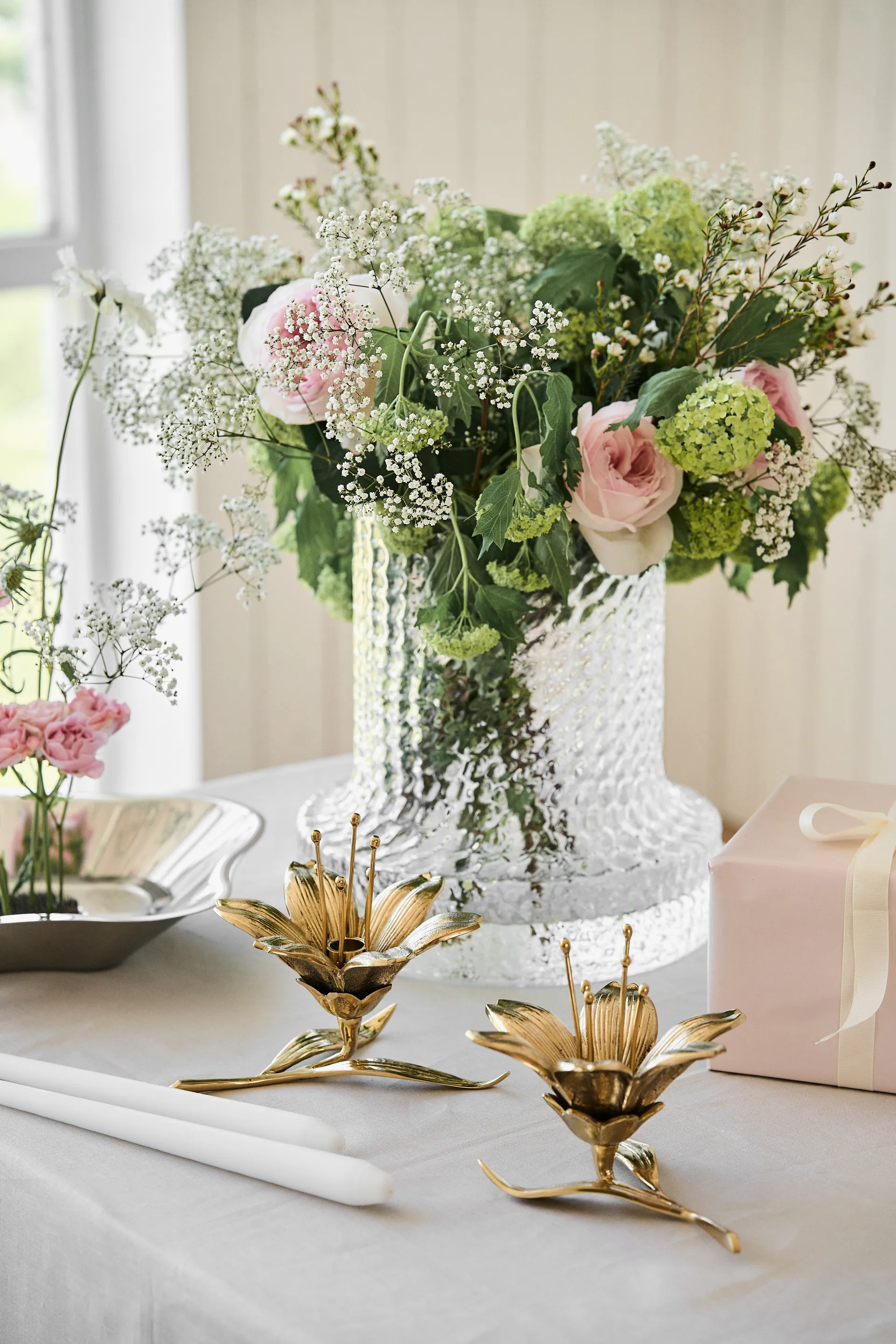 Lilly candlestick 15 cm, Gold POLSPOTTEN