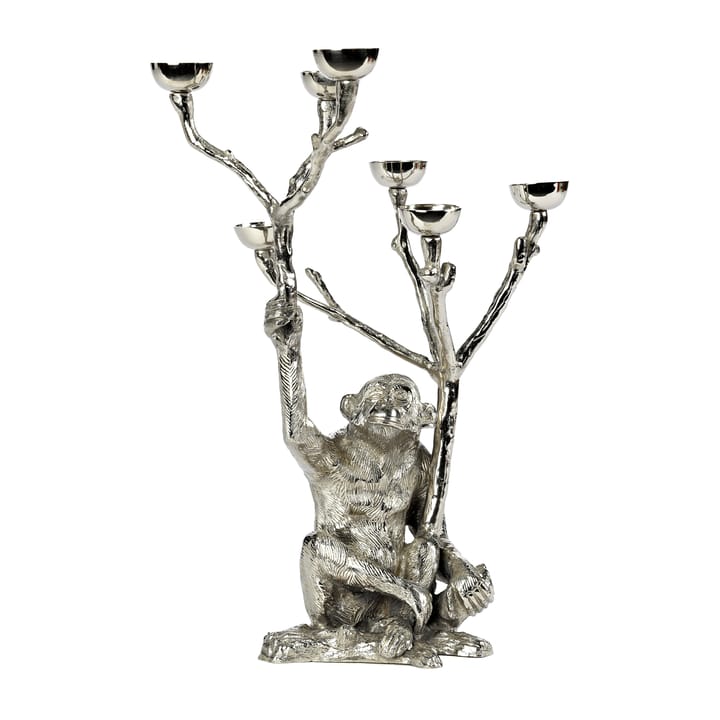 Monkey candlestick 40 cm - Silver - POLSPOTTEN