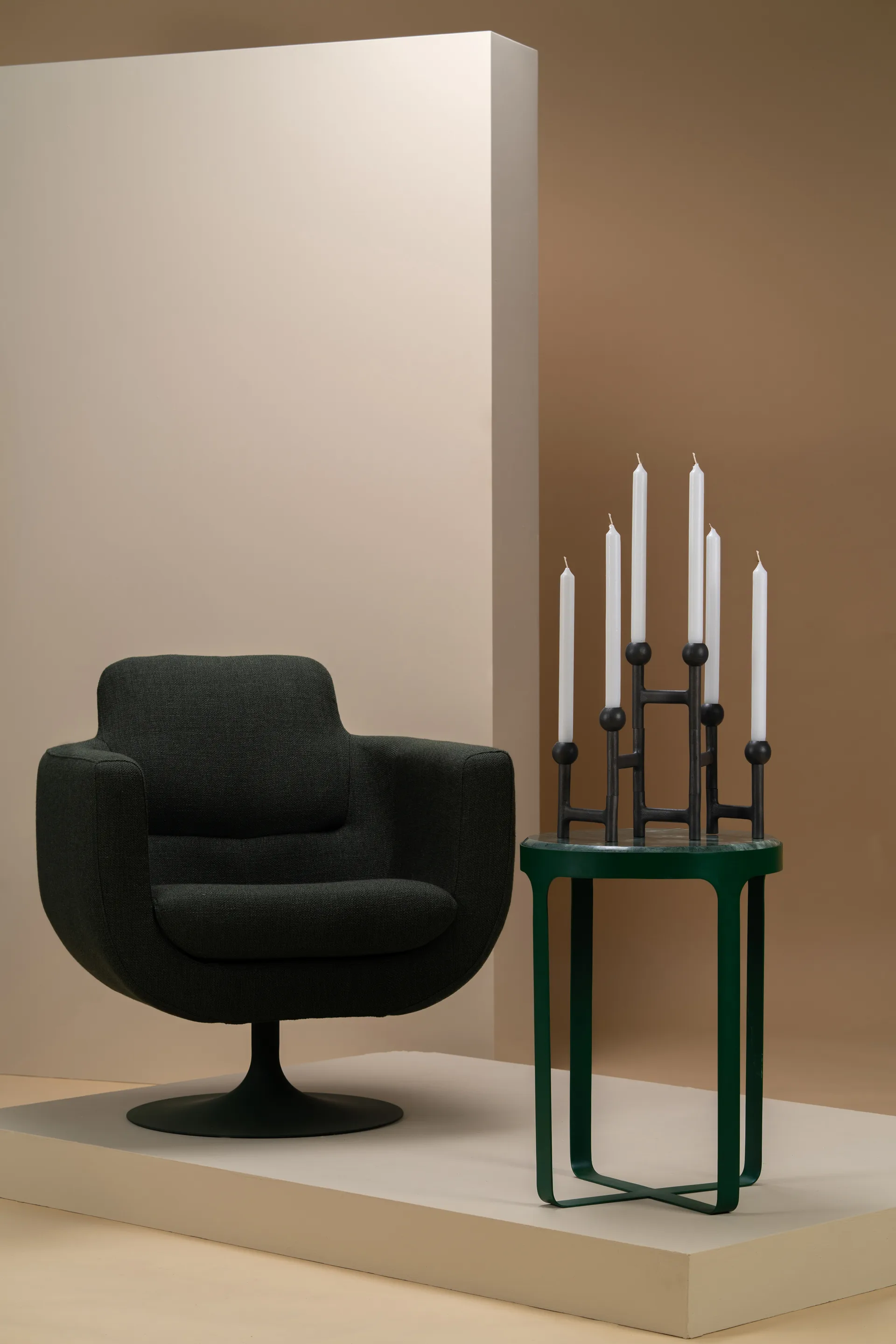 Round Folding candlestick 56x30 cm, Dark grey POLSPOTTEN