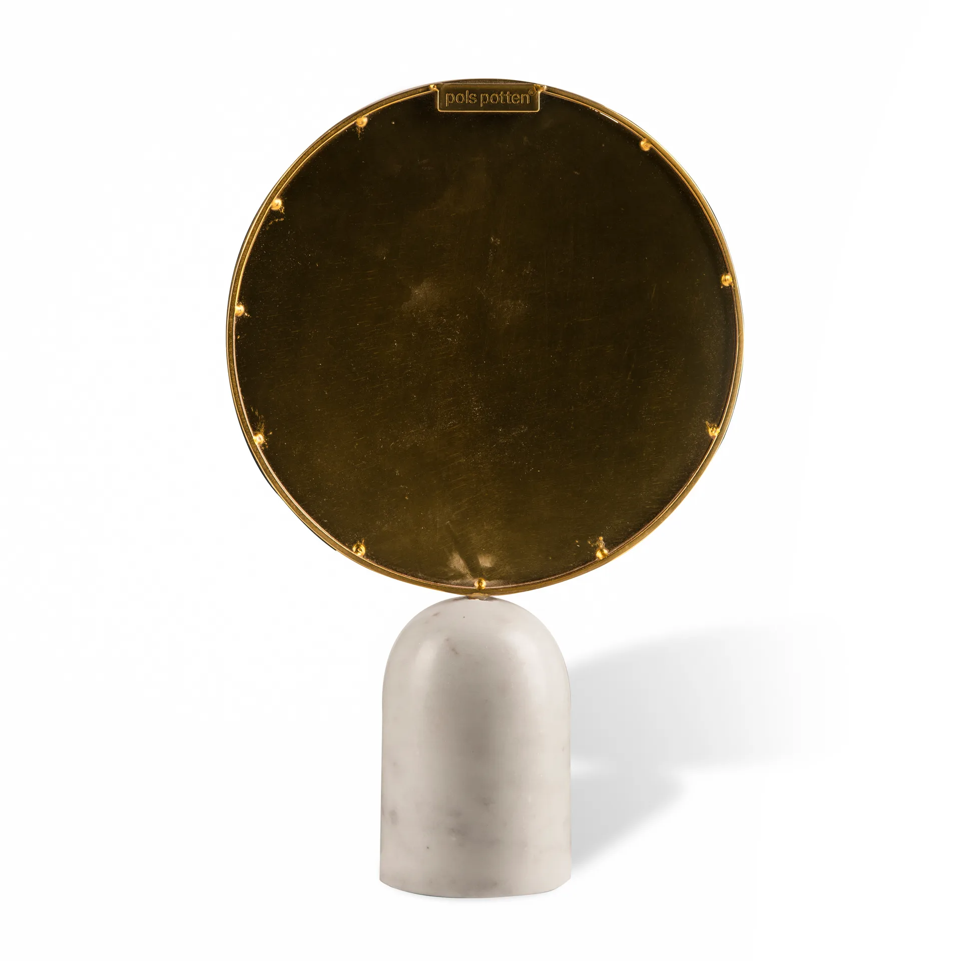 Round Marble table mirror, White POLSPOTTEN