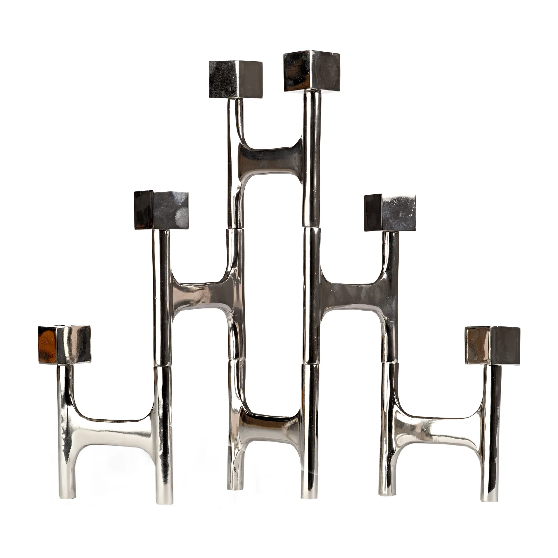 Square Folding candlestick 55x40 cm, Silver POLSPOTTEN