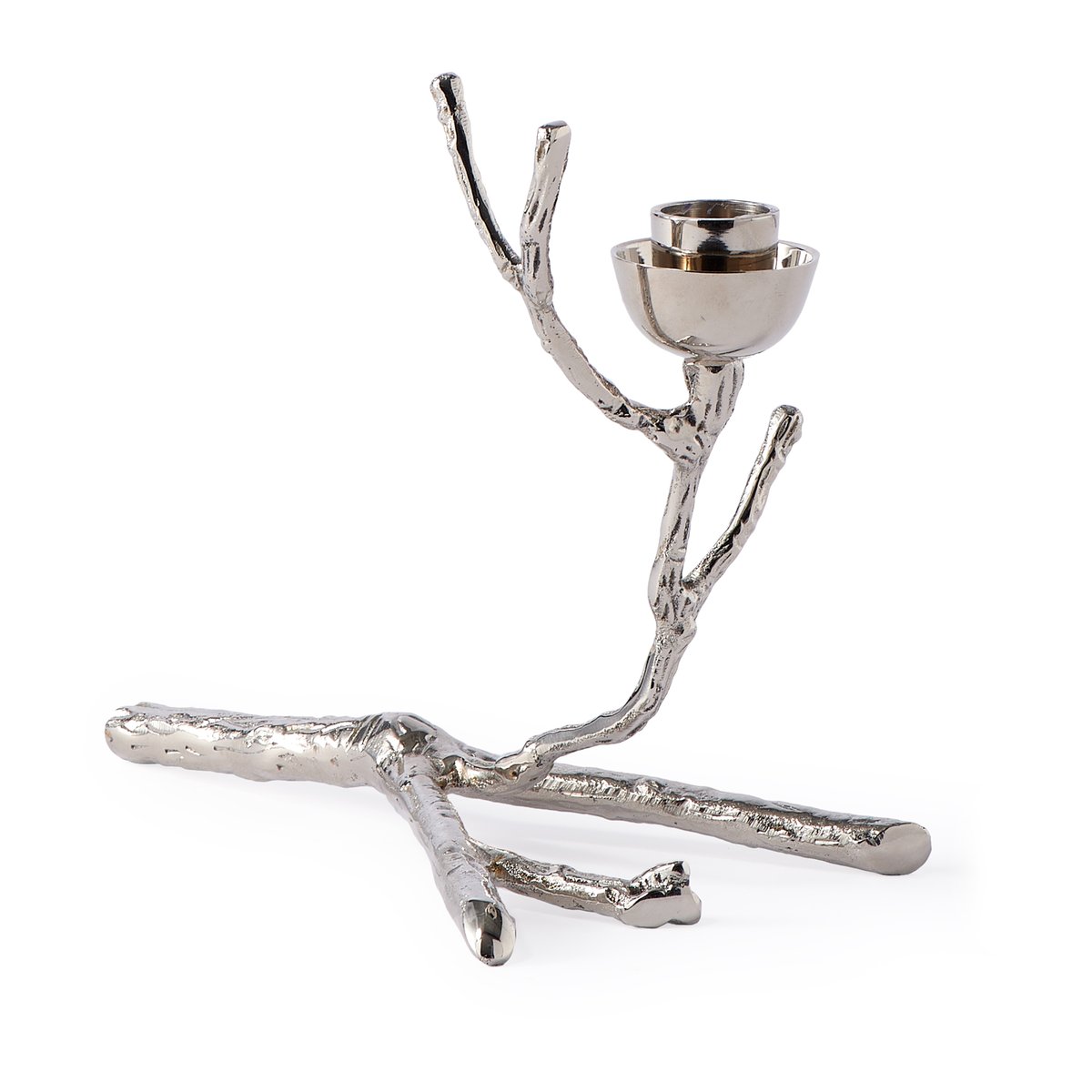 POLSPOTTEN Twiggy candlestick S 14 cm Silver | Scandinavian Design | Candle holders | Silver-coloured