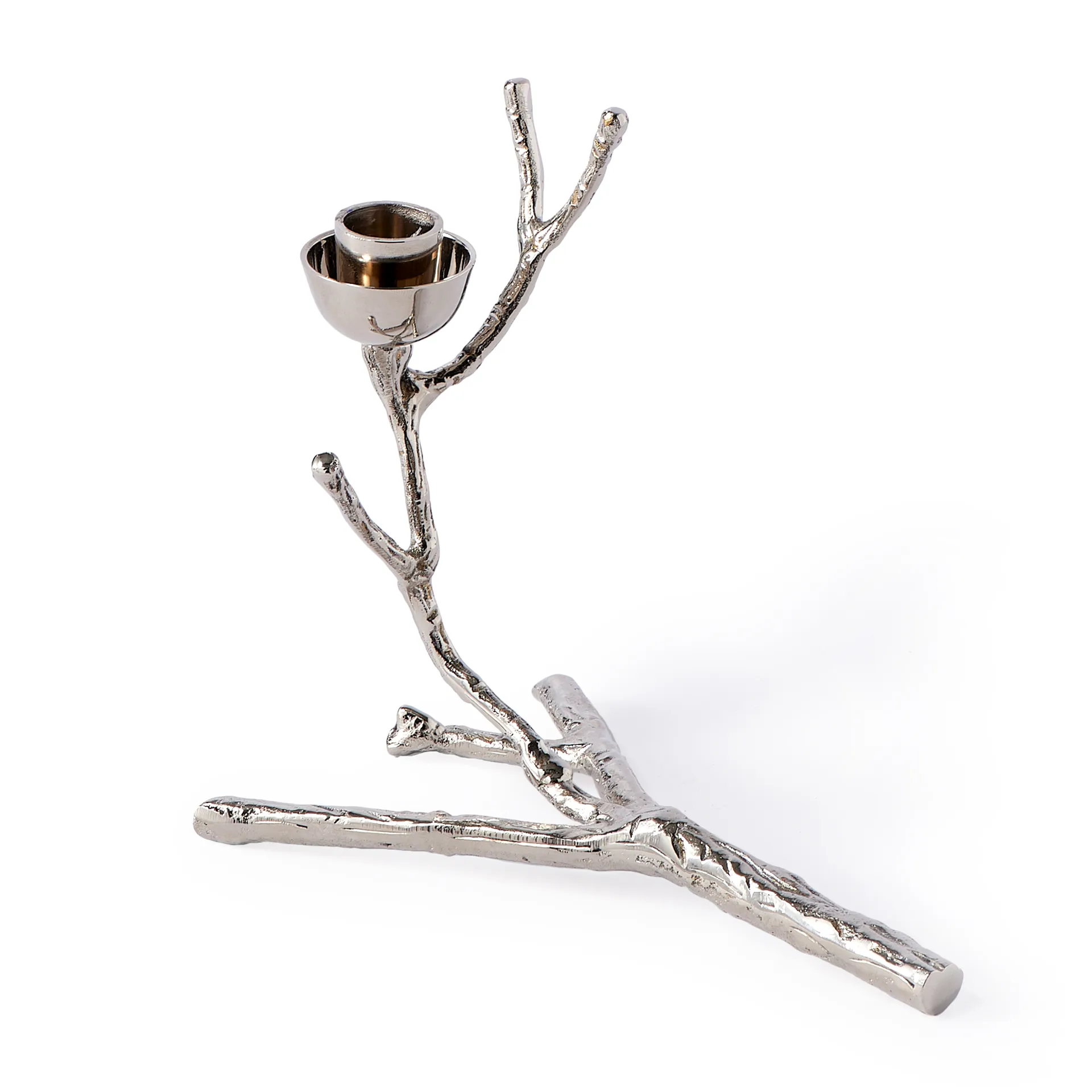 Twiggy candlestick S 14 cm, Silver POLSPOTTEN