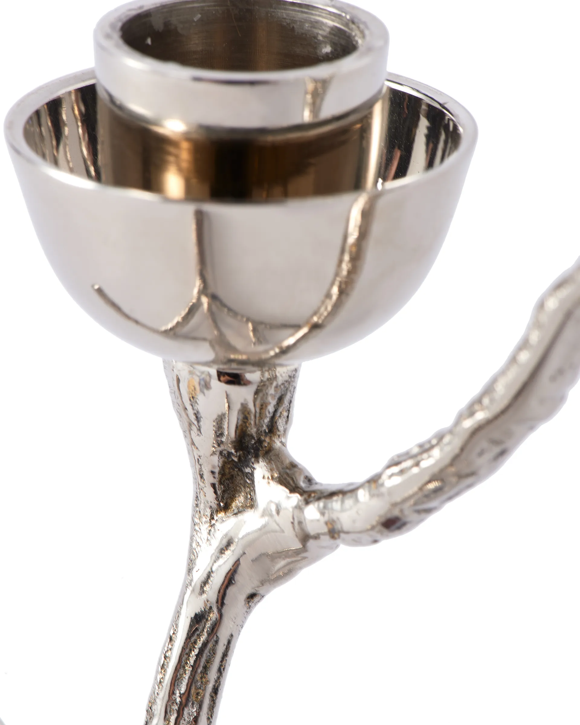 Twiggy candlestick S 14 cm, Silver POLSPOTTEN
