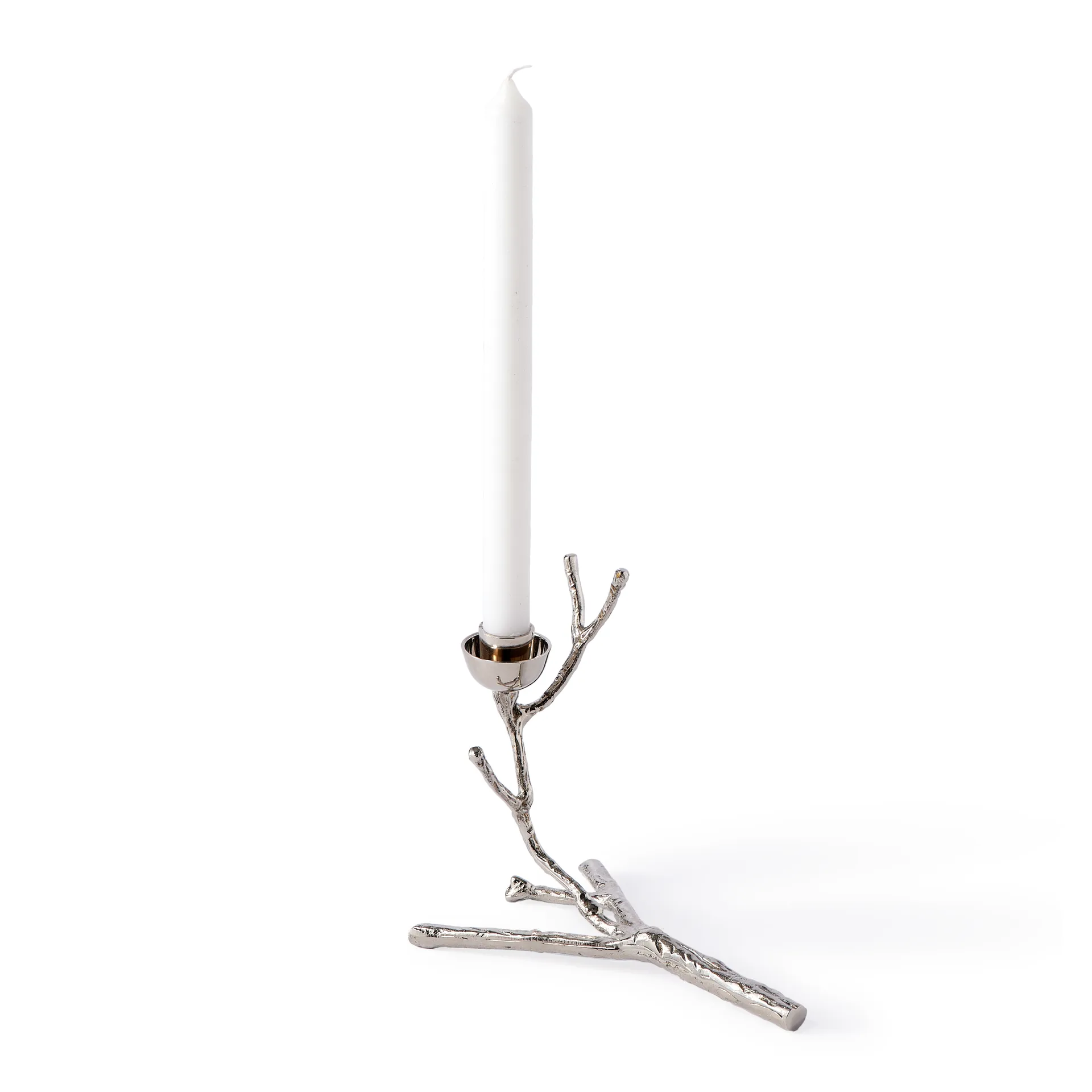 Twiggy candlestick S 14 cm, Silver POLSPOTTEN