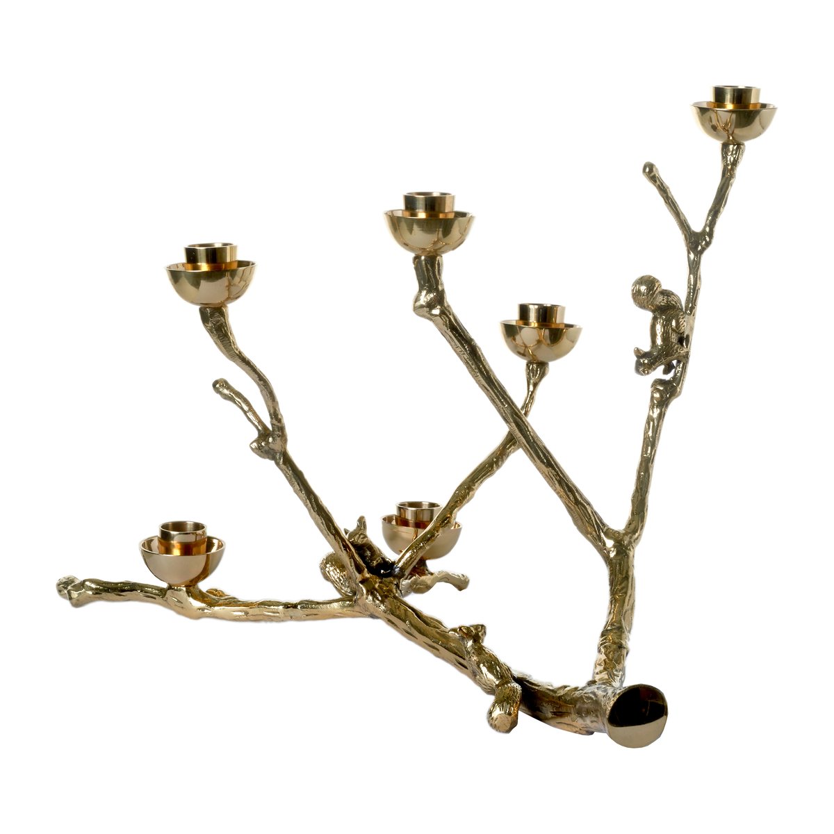 POLSPOTTEN Twiggy squirrel candlestick 30 cm Gold | Scandinavian Design | Candle holders | Gold-coloured