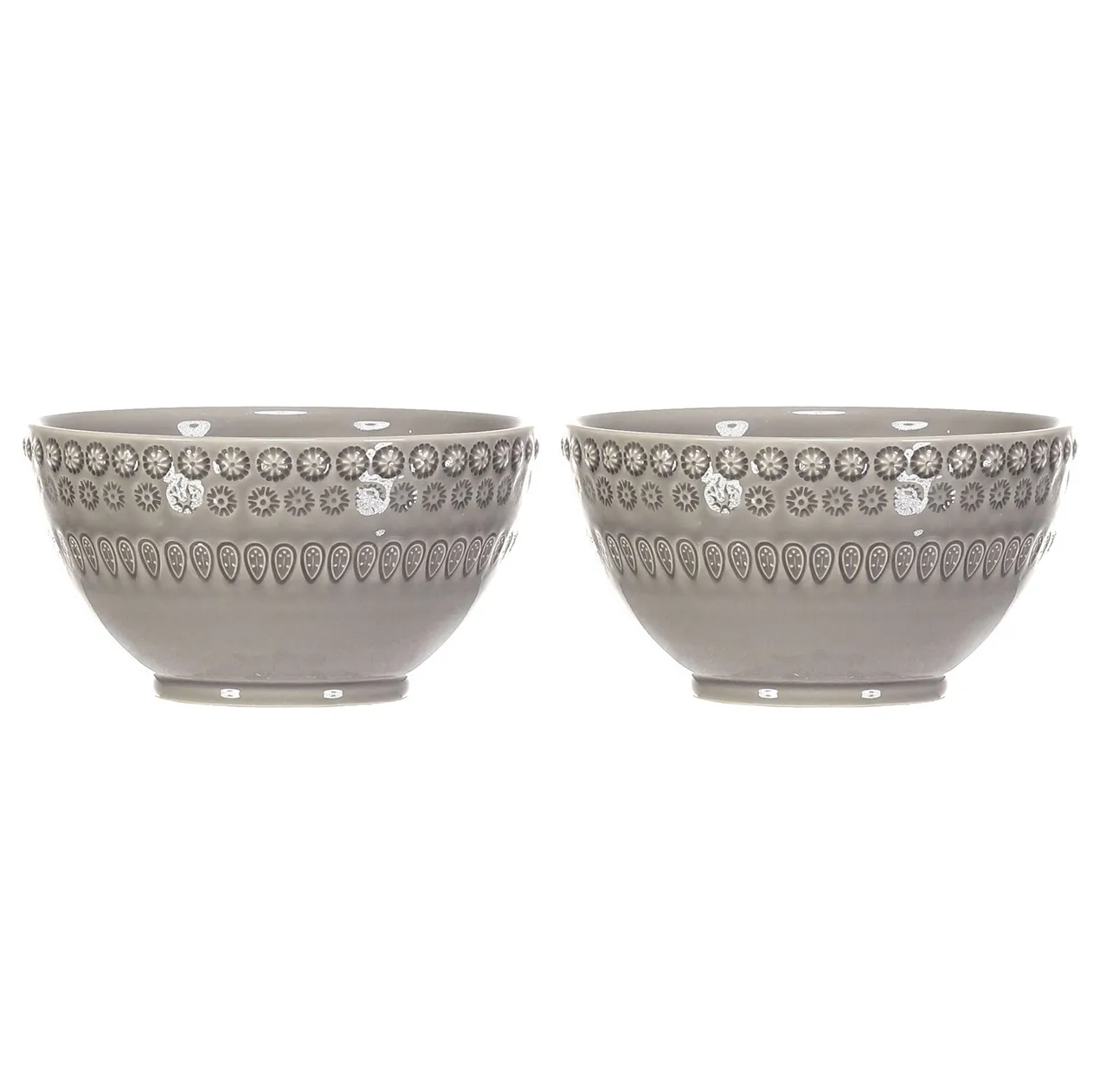 Daisy bowl 35 cl 2-pack, soft grey (grey) PotteryJo
