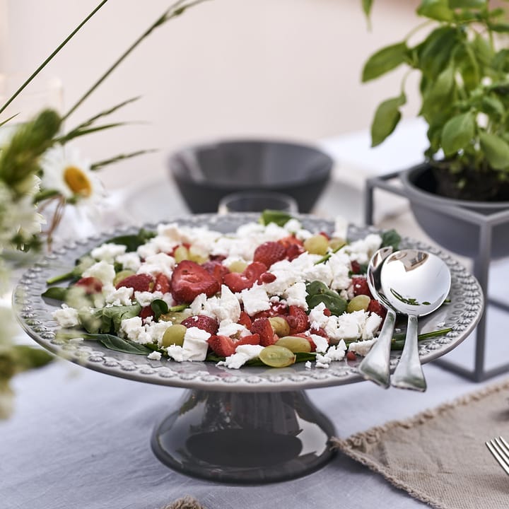 Daisy cake plate Ø 35 cm, soft grey PotteryJo
