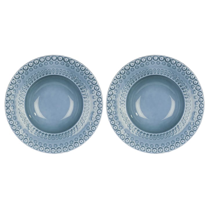 Daisy deep plate Ø 21 cm 2-pack - dusty blue - PotteryJo