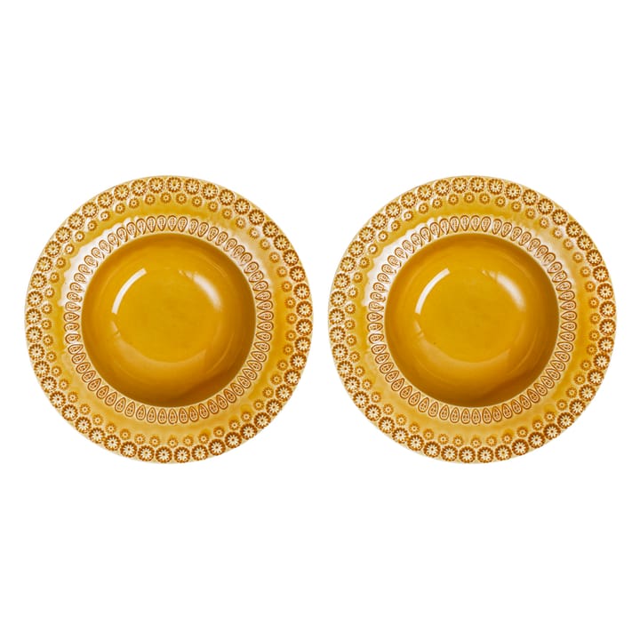 Daisy deep plate Ø 21 cm 2-pack - sienna (yellow) - PotteryJo
