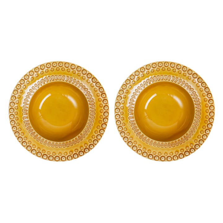 Daisy deep plate Ø 21 cm 2-pack - sienna (yellow) - PotteryJo