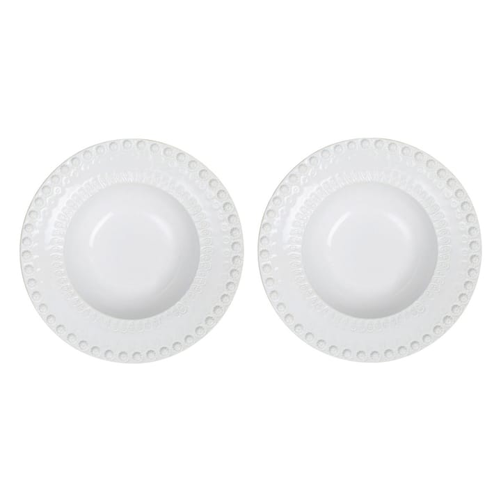 Daisy deep plate Ø 21 cm 2-pack - white (white) - PotteryJo