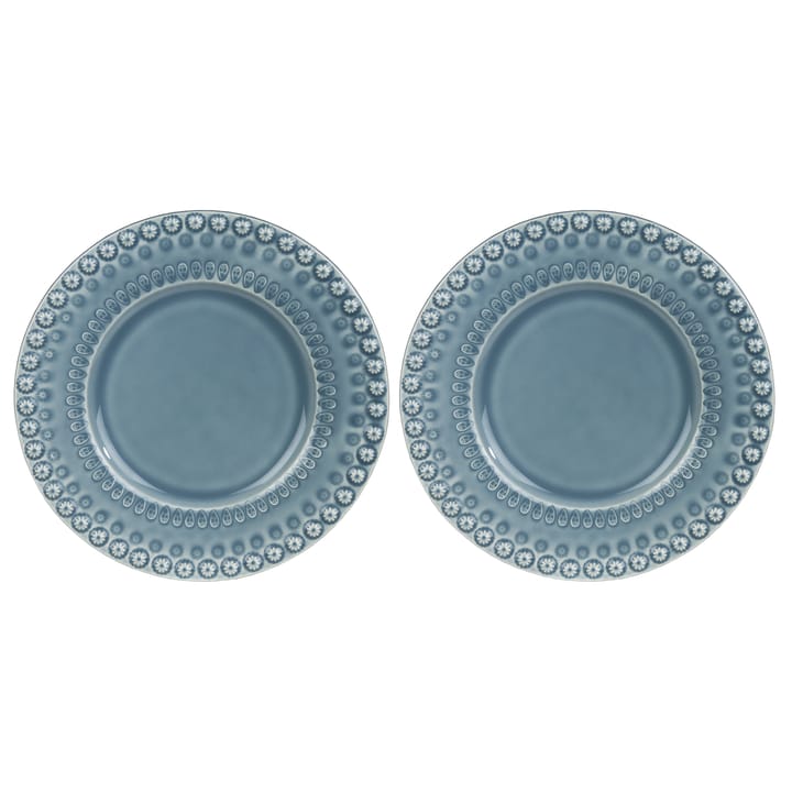 Daisy dessert plate Ø22 cm 2-pack - dusty blue - PotteryJo