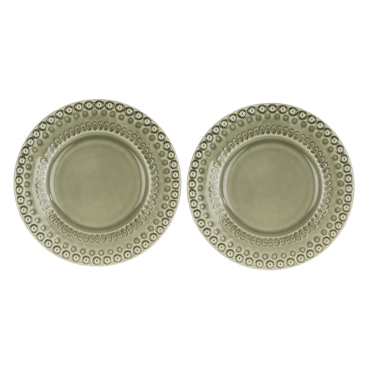 Daisy dessert plate Ø22 cm 2-pack - faded army (green) - PotteryJo