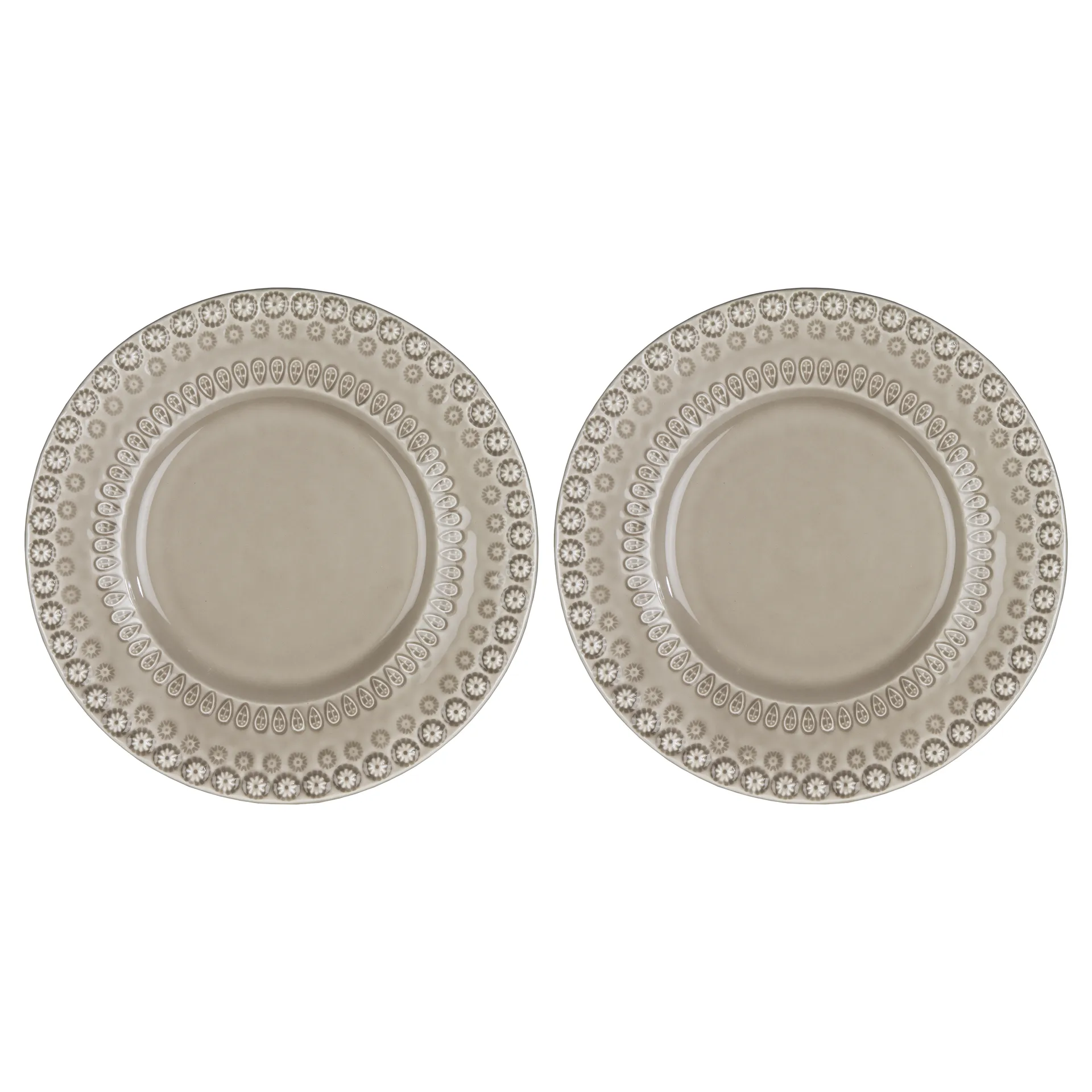 Daisy dessert plate Ø22 cm 2-pack, greige (beige) PotteryJo
