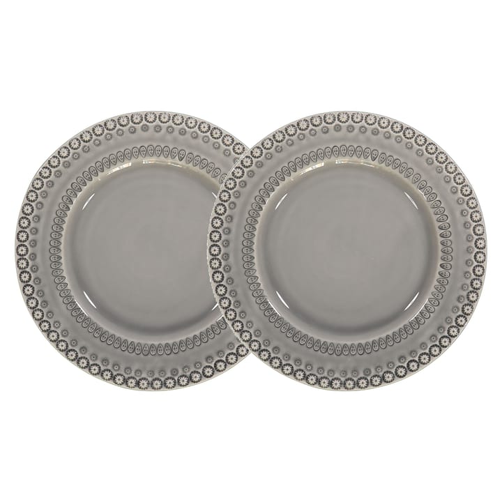 Daisy dinner plate Ø 29 cm 2-pack - soft grey (grey) - PotteryJo