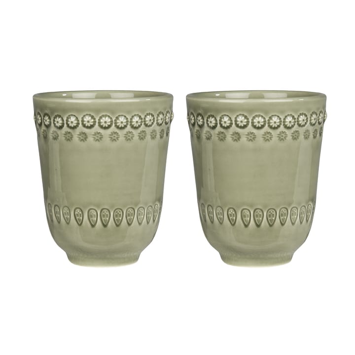 Daisy mug 35 cl 2-pack - faded army (green) - PotteryJo