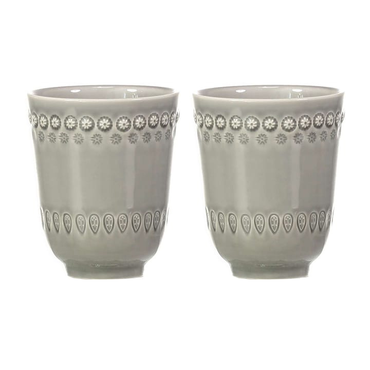Daisy mug 35 cl 2-pack - soft grey (grey) - PotteryJo