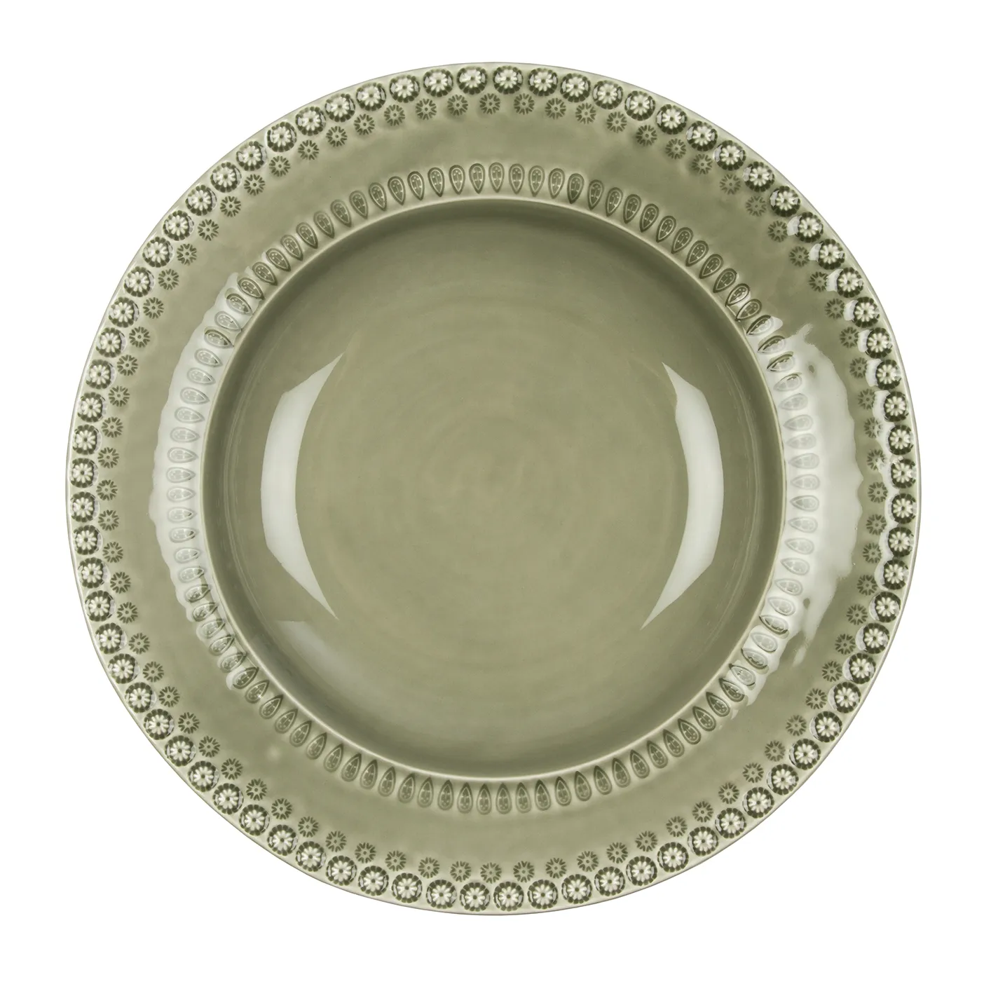Daisy serving bowl Ø 35 cm, faded army (green) PotteryJo