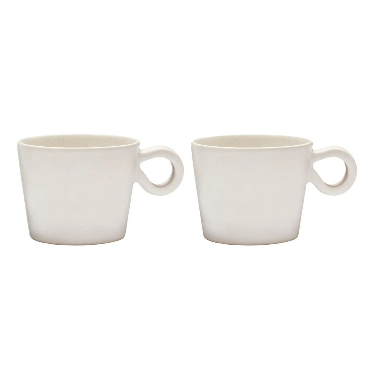 PotteryJo Daria cup with handle 2-pack cotton white