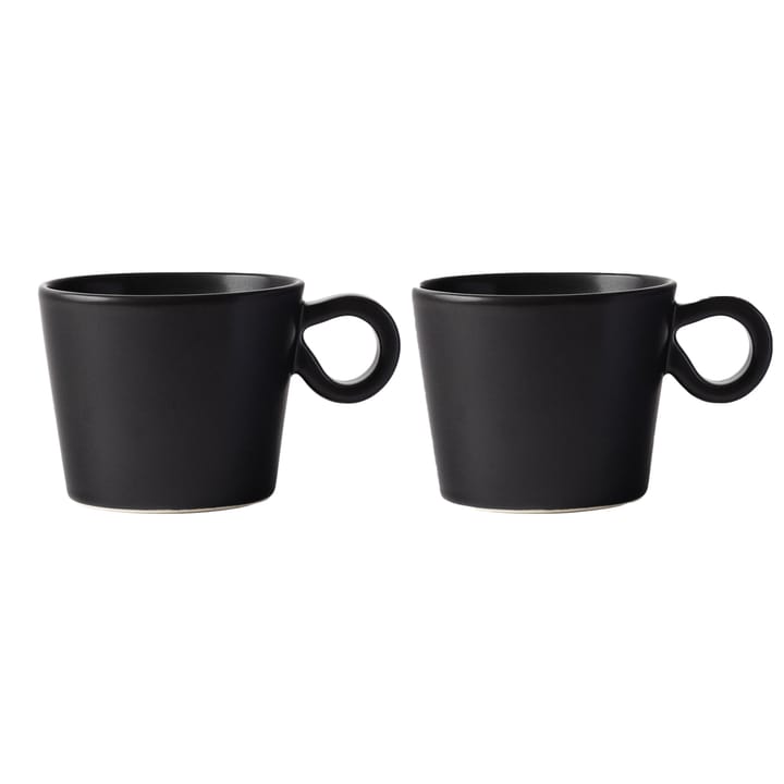 Daria cup with handle 2-pack - ink black - PotteryJo