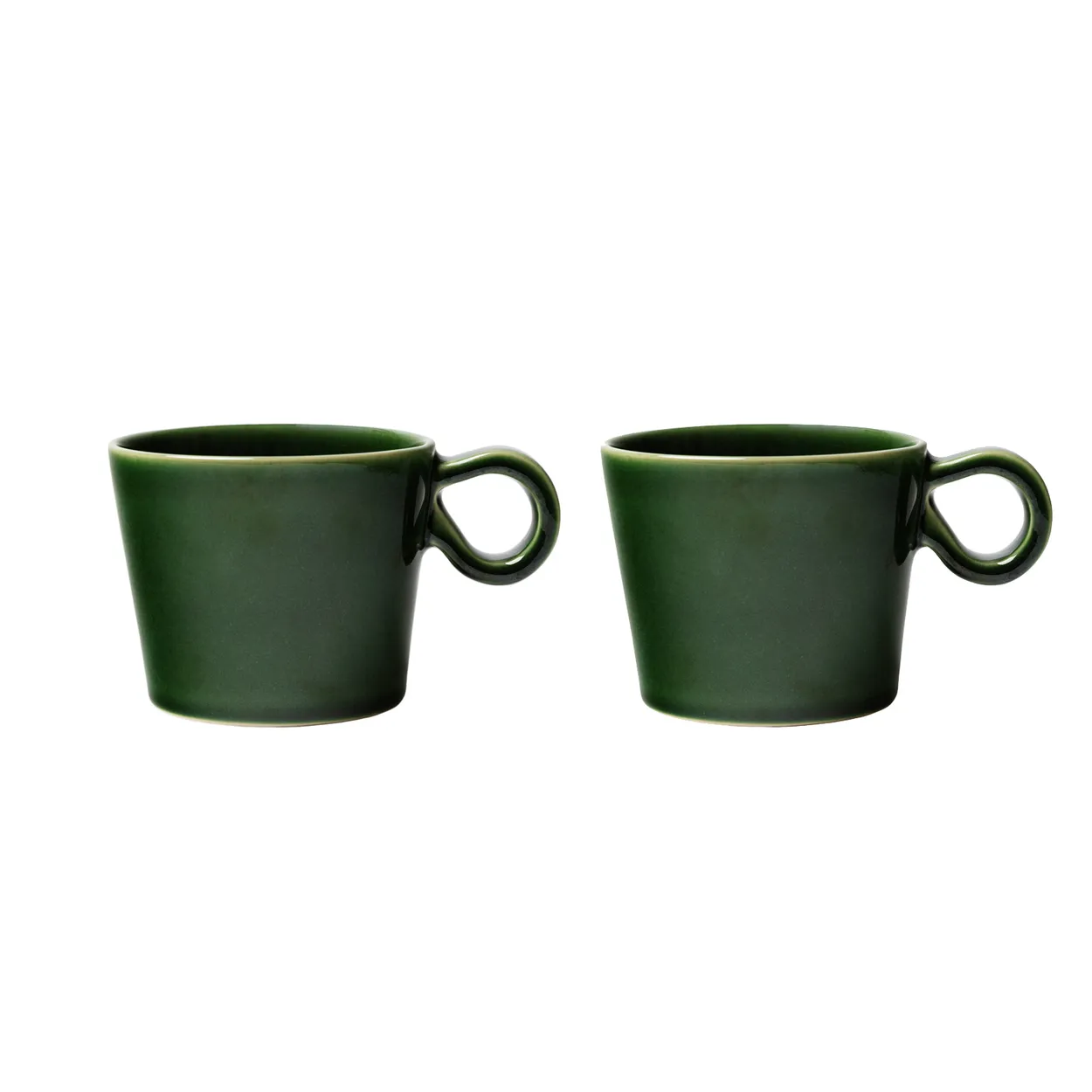PotteryJo Daria cup with handle 2-pack Moss | Scandinavian Design | Coffee cups | Green