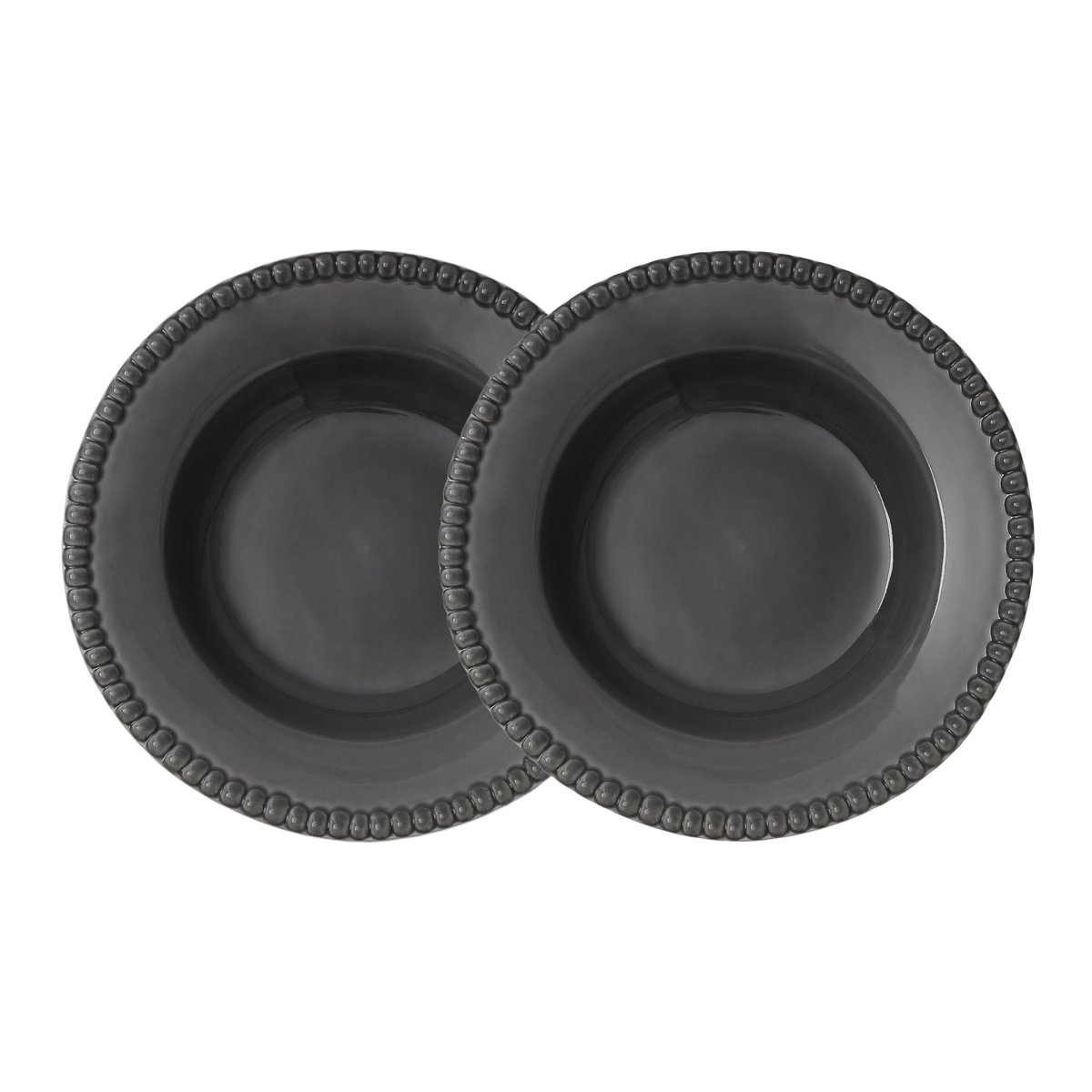 PotteryJo Daria deep plate o26 cm 2-pack clean grey