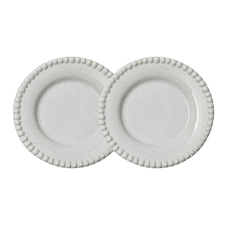 Daria dessert plate Ø22 cm 2-pack - Cotton white shiny - PotteryJo