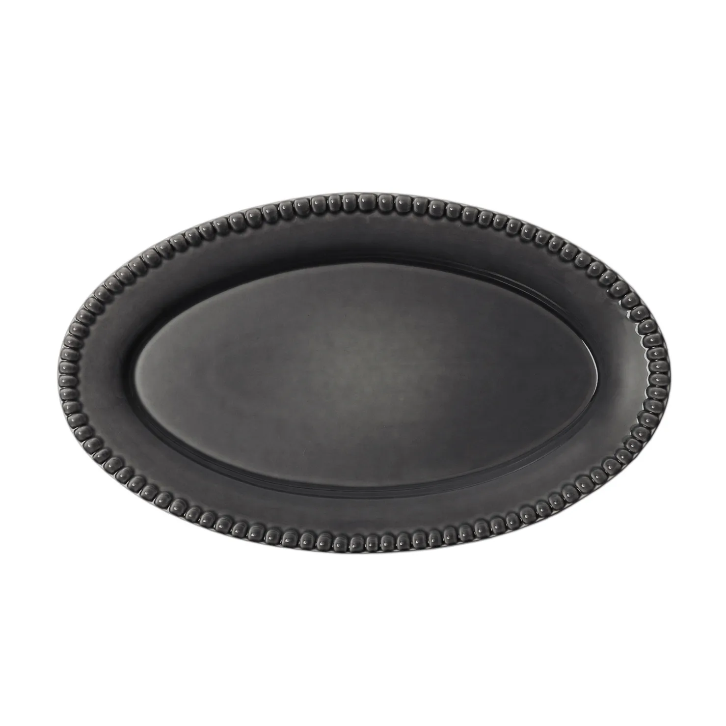 Daria serving plate 35 cm stengods, Clean grey PotteryJo