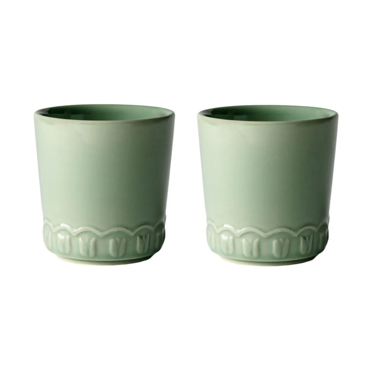 PotteryJo Tulipa cup 20 cl 2-pack Verona green | Scandinavian Design | Coffee cups | Green