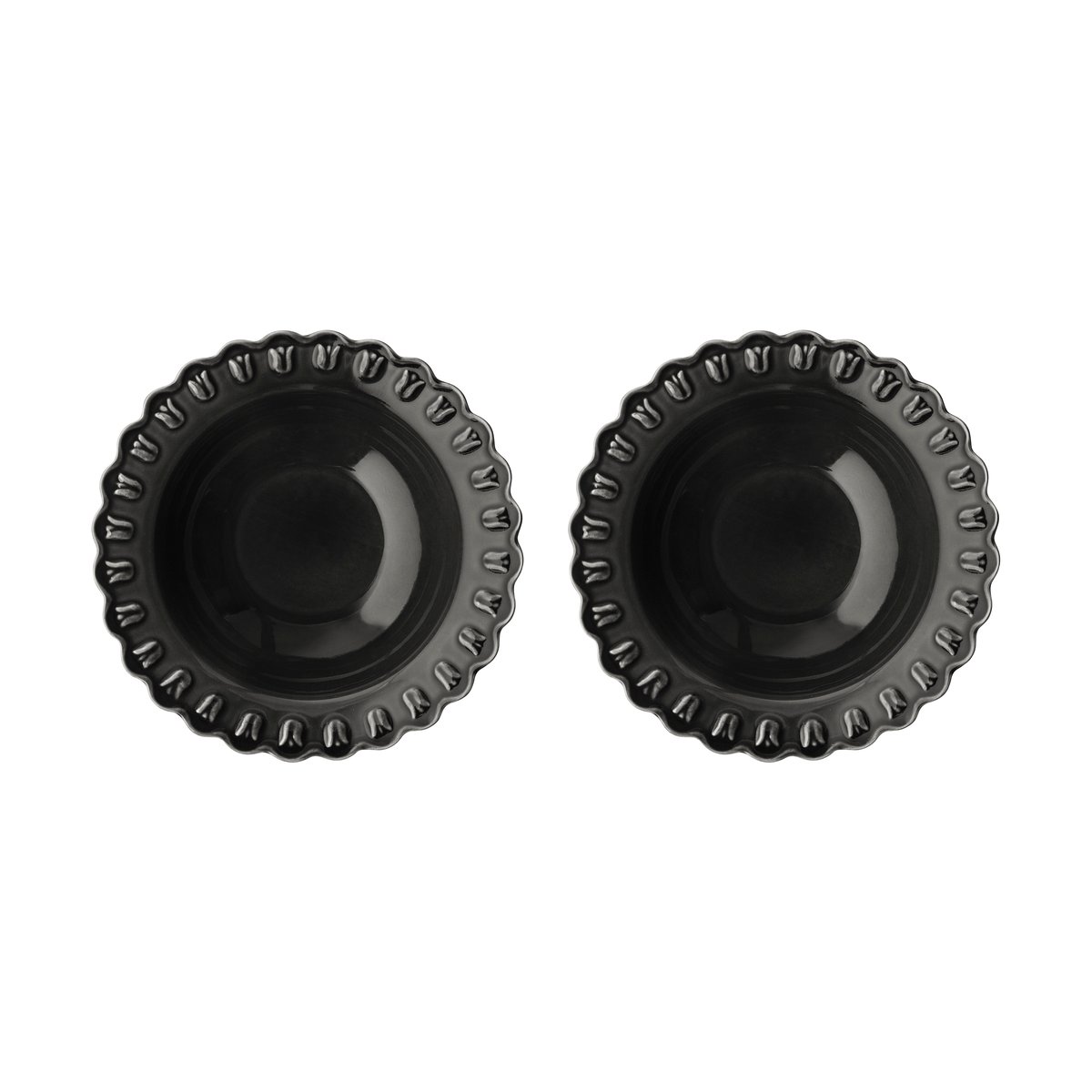 PotteryJo Tulipa deep plate Ø23 cm 2-pack Almost black