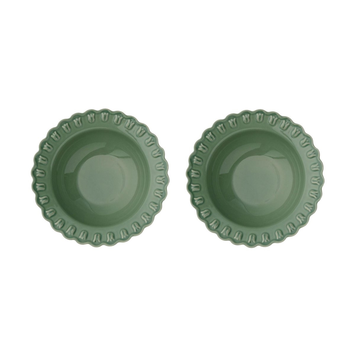 PotteryJo Tulipa deep plate Ø23 cm 2-pack Verona green